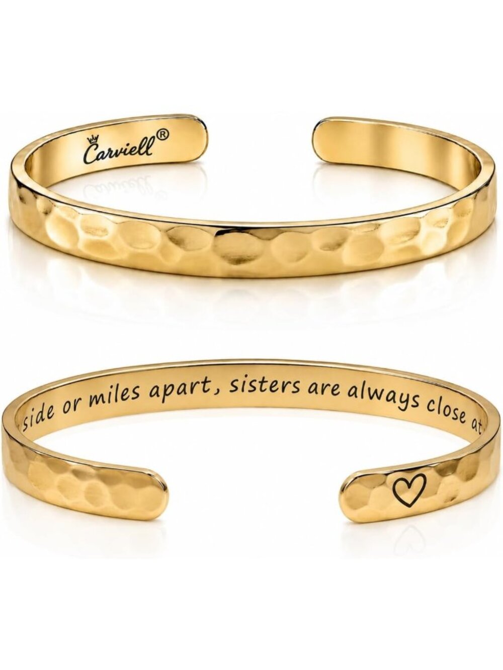 Meaningful Engraved Cuff Bracelet for Women – 100+ Messages – Stainless Steel